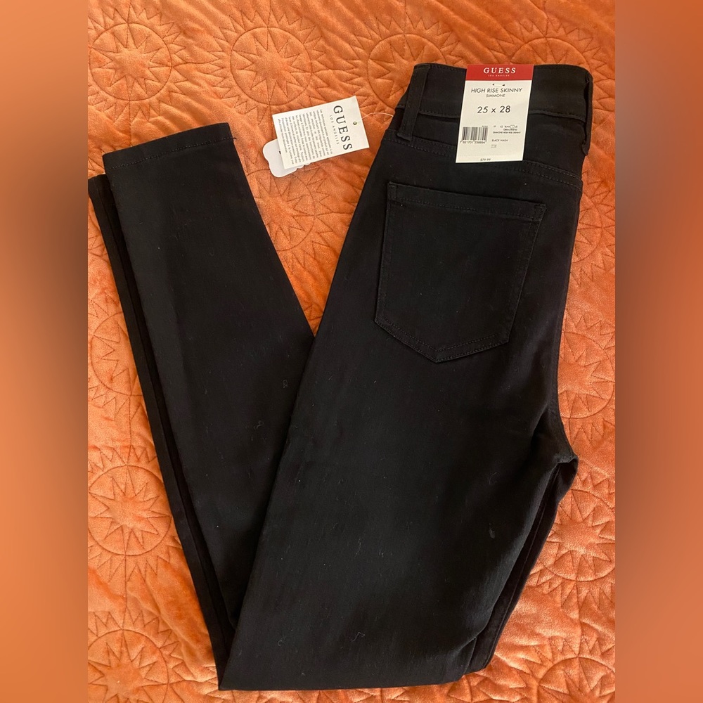 High rise skinny black Guess Jeans